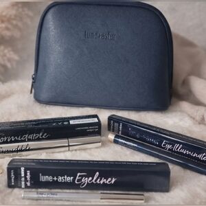 Lune + Aster Lux Makeup Set  Cosmetic Bag | Mascara, Eyeliner & Eye illuminator
